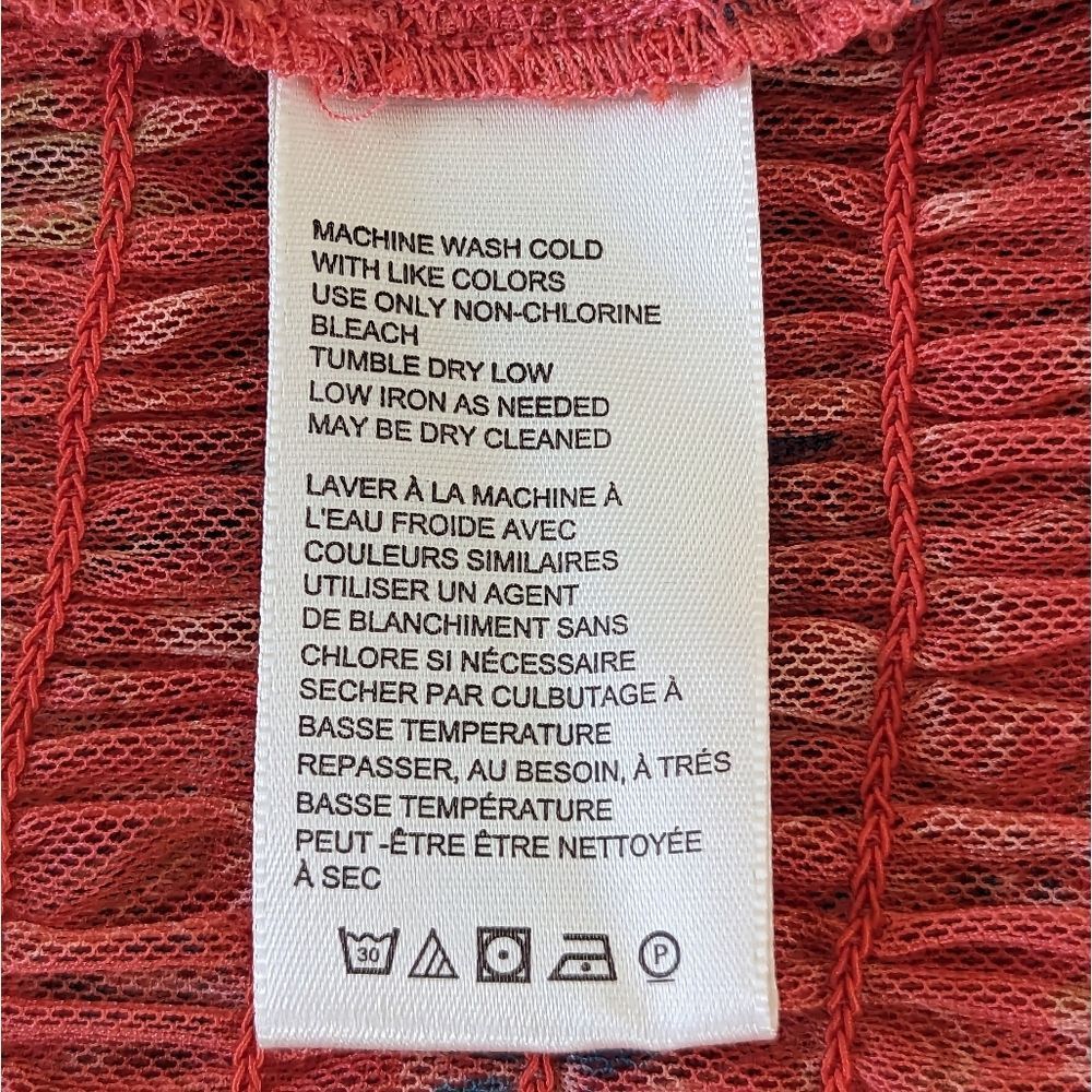 Free People Floral Shirred Mesh Bell Sleeve Fairycore Hippie Rock Top XL - Picture 13 of 14